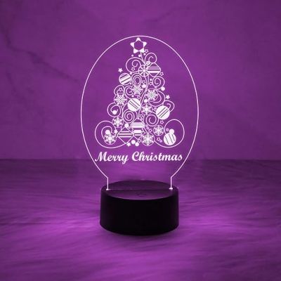 Merry Christmas Tree Night Light Christmas Decorations with Led Light with Automatic Color Changing Light  Home & Office Decor Light