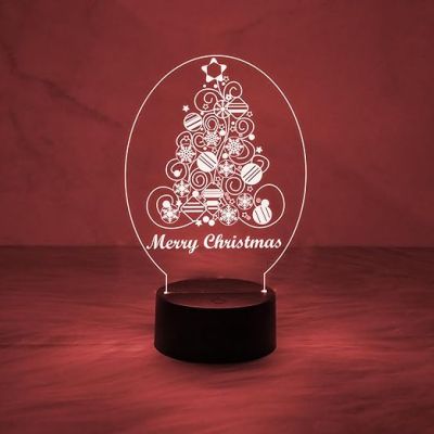 Merry Christmas Tree Night Light Christmas Decorations with Led Light with Automatic Color Changing Light  Home & Office Decor Light