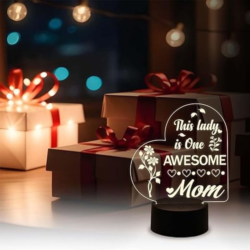 Mother's Day Gifts for Mom from Daughter & Son | Sentimental Best Gift for Mom | Home Decoration Night | Thankyou Gift for Mom (Warm White Light)