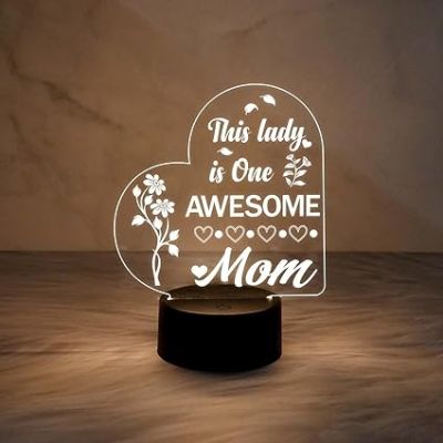 Mother's Day Gifts for Mom from Daughter & Son | Sentimental Best Gift for Mom | Home Decoration Night | Thankyou Gift for Mom (Warm White Light)