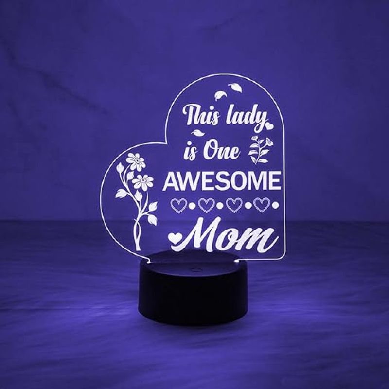 Mother's Day Gifts for Mom from Daughter & Son  Acrylic Night Light Gift for Mother  Sentimental Best Gift for Mom  Home Decoration Night  Thankyou Gift for Mom