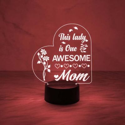 Mother's Day Gifts for Mom from Daughter & Son  Acrylic Night Light Gift for Mother  Sentimental Best Gift for Mom  Home Decoration Night  Thankyou Gift for Mom