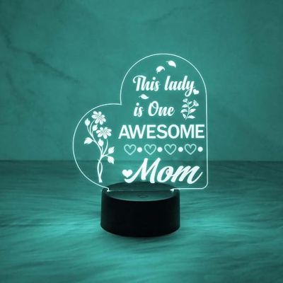 Mother's Day Gifts for Mom from Daughter & Son  Acrylic Night Light Gift for Mother  Sentimental Best Gift for Mom  Home Decoration Night  Thankyou Gift for Mom