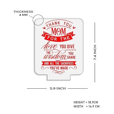 Thankyou Gift for Mom Engraved Night Lamp with Warm White Light Gift for Mothers Day  Birthday Gift for Mom  Surprise Gift for Mom