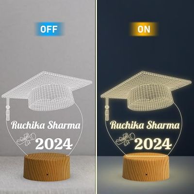 Graduation Gift Personalized Name & Date Night Light  Warm White Light  Graduate Gift for Student Daughter Son
