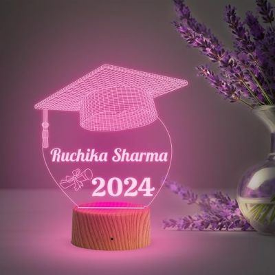 Graduation Gift Personalized Name & Date Night Light Automatic Color Changing Light  Graduate Gift for Student Daughter Son