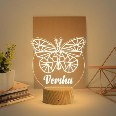 Personalized Couple Name Led Lamp with Warm White Light   Birthday Gift Lamp Decoration  Anniversary Gift for Wife Husband & Loveable Person (Butterfly Lamp with Name)