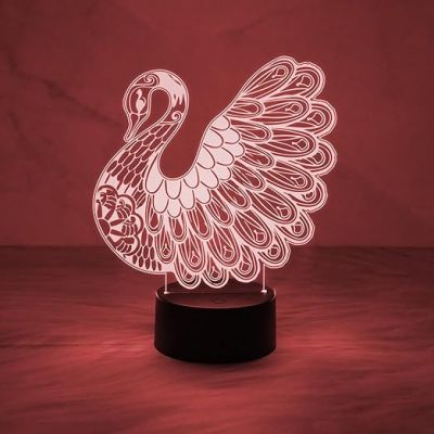 3D Illusion Peacock Night Lamp with Multicolored Light Desk Table Lamp  Home & Office Decor Light  Unique Lamp for Decoration & Gift