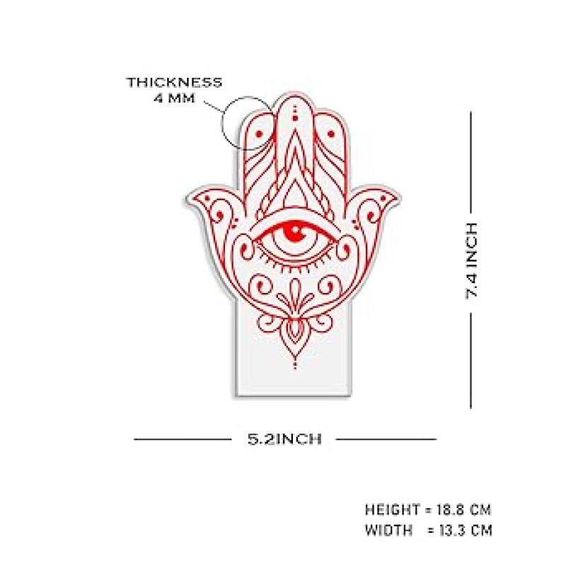 3D Illusion Hamsa Hand Night Lamp Evil Eye Desk Table Lamp with Warm White Light  Home & Office Decor Light