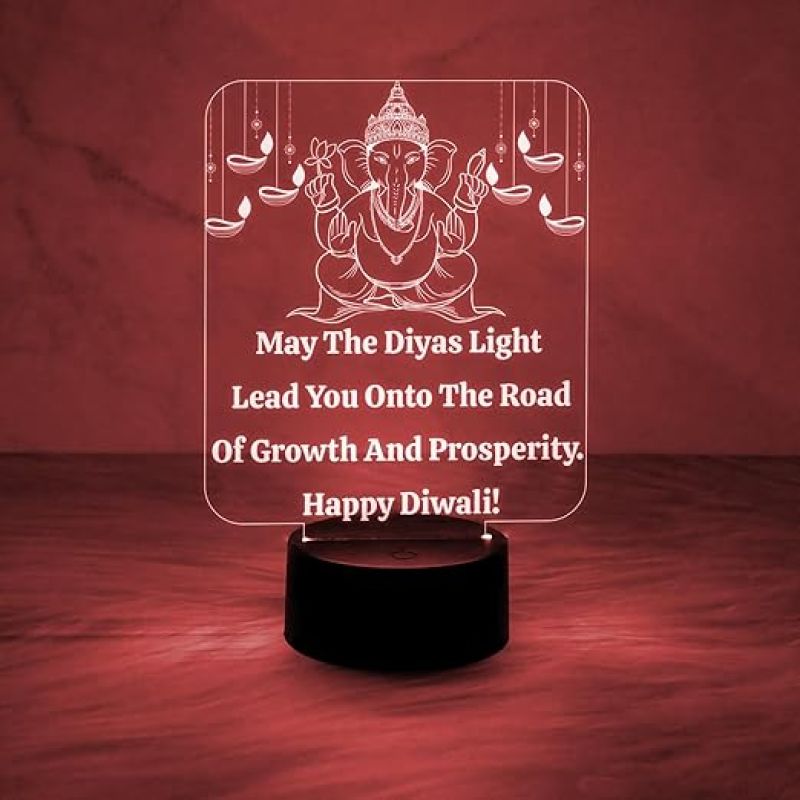 Lord Ganesha Night Lamp Wishing Diwali Gift Lamp with Automatic Color Changing Light  God Night Lamp  Diwali Home Decor Light (diwali3)
