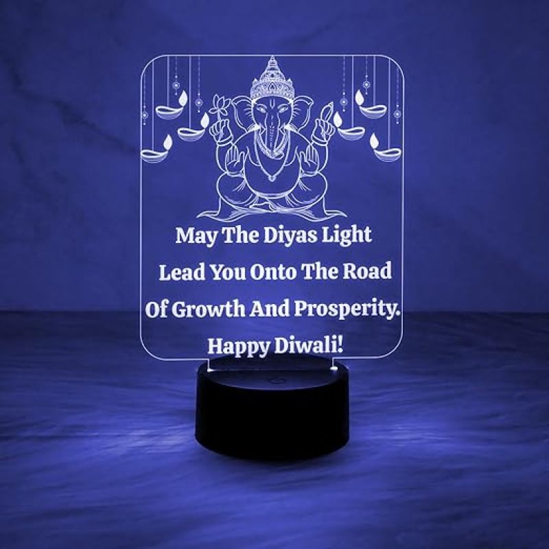 Lord Ganesha Night Lamp Wishing Diwali Gift Lamp with Automatic Color Changing Light  God Night Lamp  Diwali Home Decor Light (diwali3)