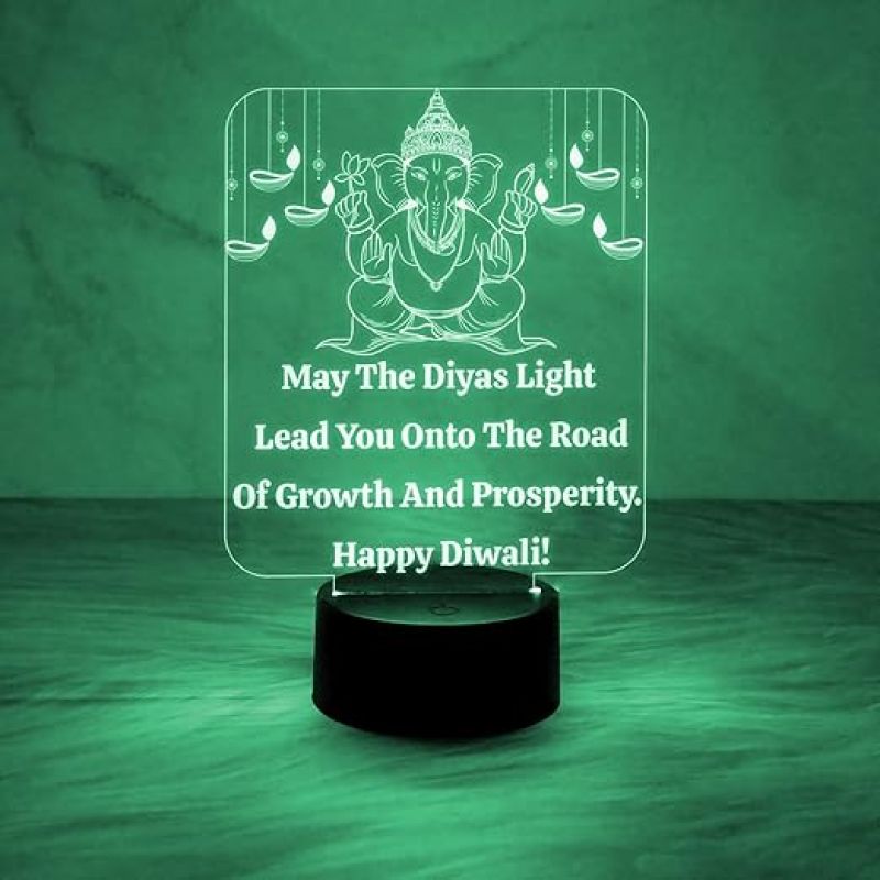 Lord Ganesha Night Lamp Wishing Diwali Gift Lamp with Automatic Color Changing Light  God Night Lamp  Diwali Home Decor Light (diwali3)
