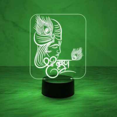 Lord Krishna Night Lamp with Automatic Color Changing Light  Birthday Gift  Blessing Gift for Loveable Person