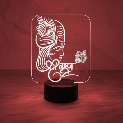 Lord Krishna Night Lamp with Automatic Color Changing Light  Birthday Gift  Blessing Gift for Loveable Person
