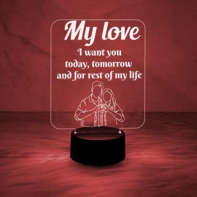 My Love Engraved Night Lamp for Couples  7 Color Changing Light  Gift for Wife  Anniversary Gift for Wife Husband