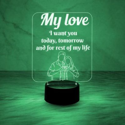 My Love Engraved Night Lamp for Couples  7 Color Changing Light  Gift for Wife  Anniversary Gift for Wife Husband