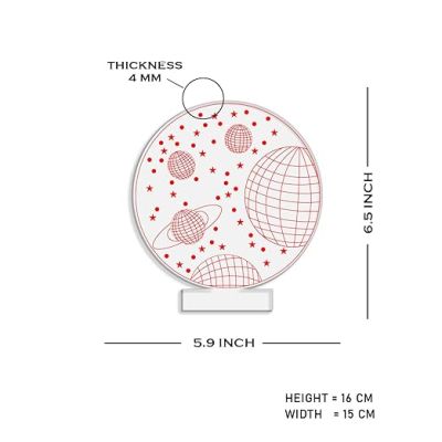 3D Illusion Solar System Planet Night Light  LED Decorative Table Desk Lamp with Warm White Light  Kids Room Decor Light  Bedroom Home Decor