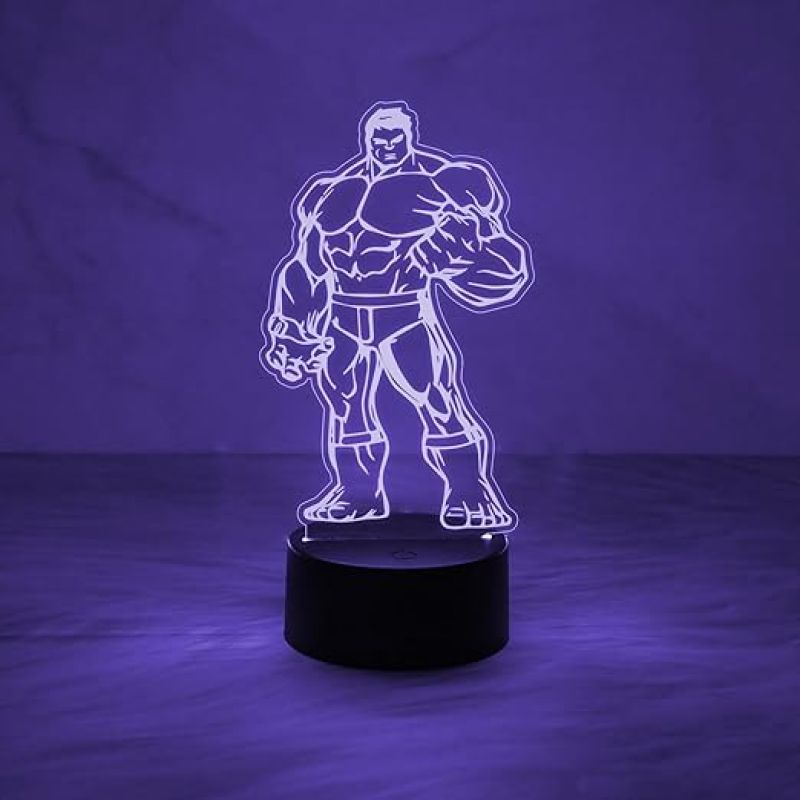 3D Illusion Hulk258 Avengers Night Lamp Automatic Color Changing Light  Gift for Avengers Lover & Marvel Fans