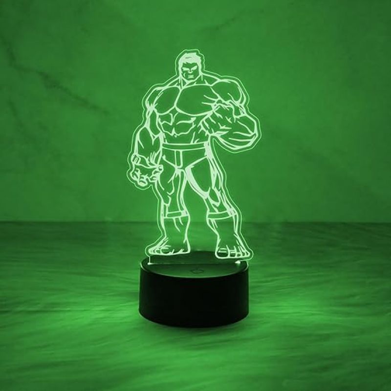 3D Illusion Hulk258 Avengers Night Lamp Automatic Color Changing Light  Gift for Avengers Lover & Marvel Fans