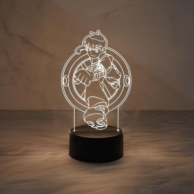 Ben 10 Cartoon Character Night Lamp  Lamp for Kids Room Decor Light  Warm White Light  Birthday Gift Lamp