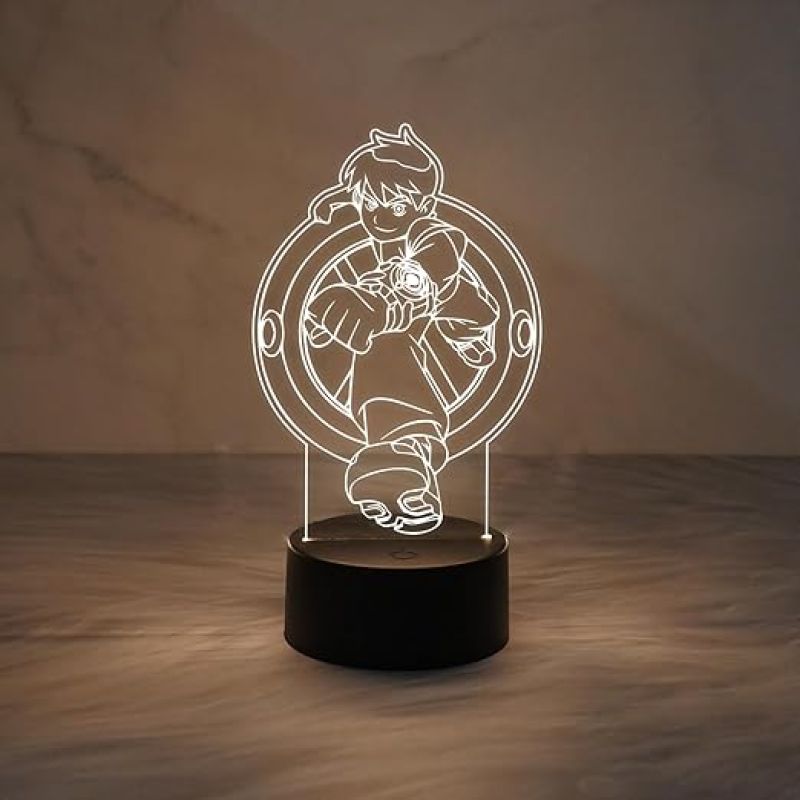 Ben 10 Cartoon Character Night Lamp  Lamp for Kids Room Decor Light  Warm White Light  Birthday Gift Lamp