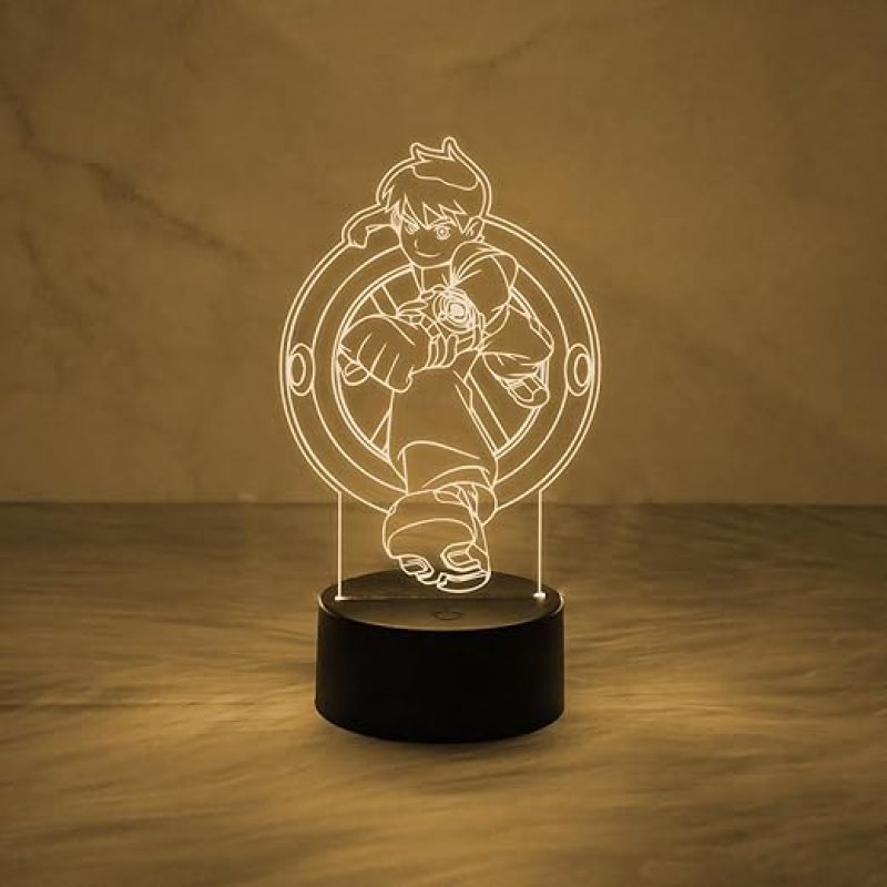 Ben 10 Cartoon Character Night Lamp  Lamp for Kids Room Decor Light  Warm White Light  Birthday Gift Lamp