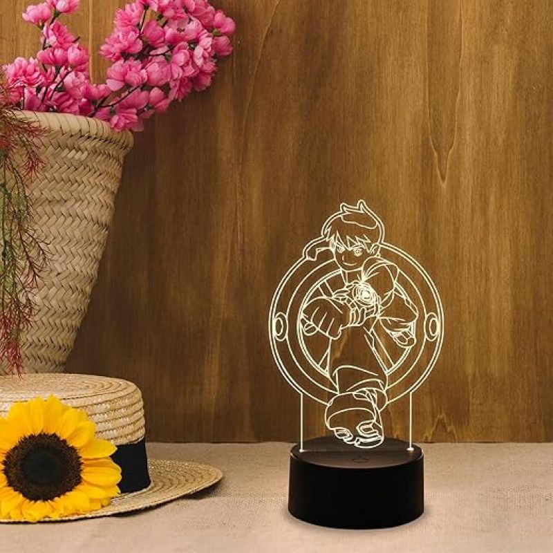 Ben 10 Cartoon Character Night Lamp  Lamp for Kids Room Decor Light  Warm White Light  Birthday Gift Lamp