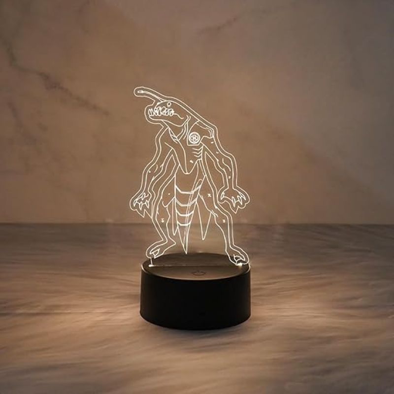 3D Illusion Ben 10 Character Ripjaws Night Lamp with Warm White Light  Cartoon Desk Table Lamp  Kids Room Decor Light