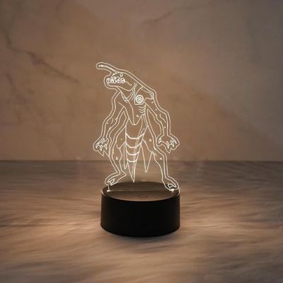 3D Illusion Ben 10 Character Ripjaws Night Lamp with Warm White Light  Cartoon Desk Table Lamp  Kids Room Decor Light