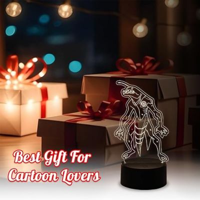 3D Illusion Ben 10 Character Ripjaws Night Lamp with Warm White Light  Cartoon Desk Table Lamp  Kids Room Decor Light