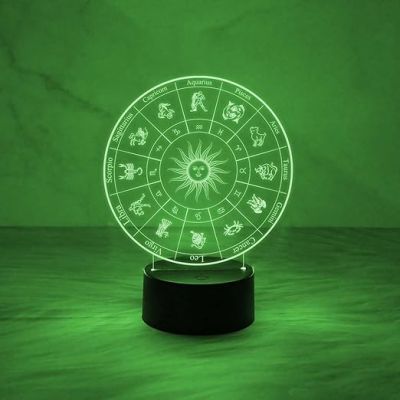 3D Illusion Night Light Zodiac Shape LED Desk Lamp Decor with Automatic Color Change Light  Astrology Star Signs Light  Astrologer Night Lamp
