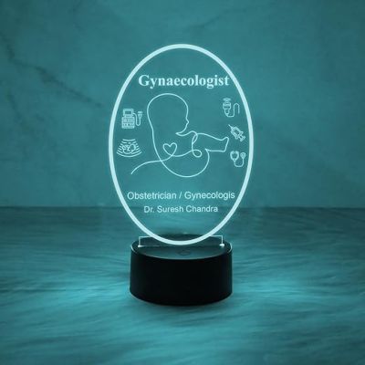 Personalized Gynecologist Night Light  Customized with Name  Medical Student Graduation Gift  Medical Gift  Gift for Doctor Desk Table Lamp (Multicolored Light)