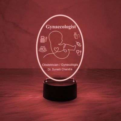 Personalized Gynecologist Night Light  Customized with Name  Medical Student Graduation Gift  Medical Gift  Gift for Doctor Desk Table Lamp (Multicolored Light)