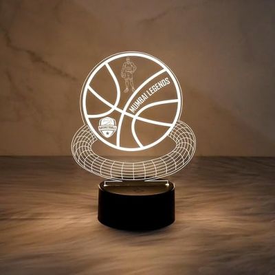 Basketball Personalized 3D Lamp  Personalized Basketball with Name  Customized Night Light  Desk Lamp for Basketball Player  Gift for Player (Warm White Light)