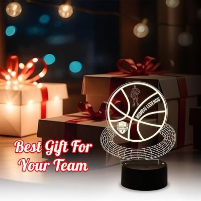 Basketball Personalized 3D Lamp  Personalized Basketball with Name  Customized Night Light  Desk Lamp for Basketball Player  Gift for Player (Warm White Light)