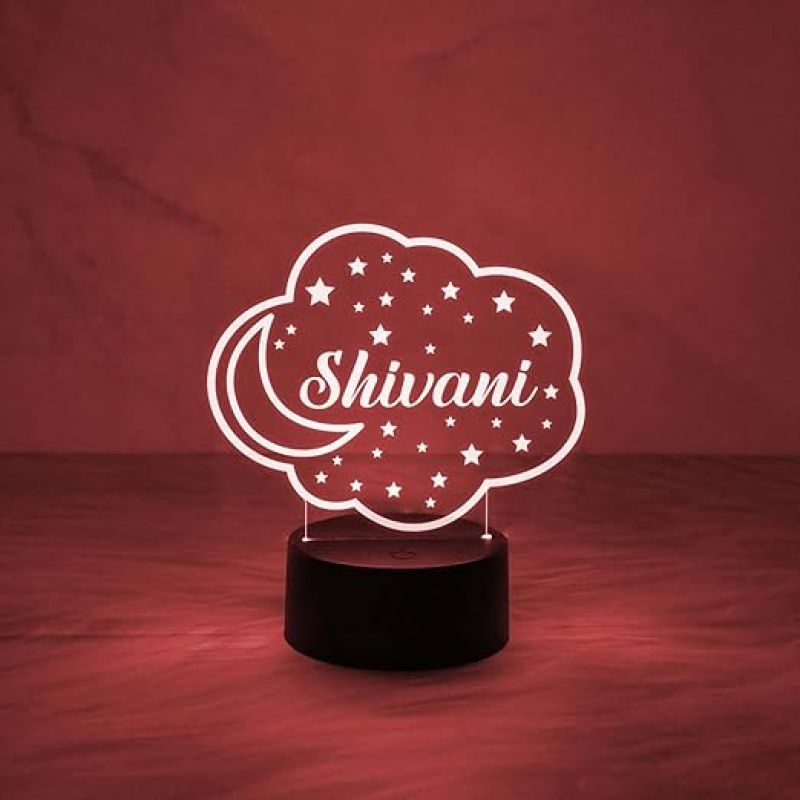 Personalized Name Cloud Lamp with Automatic Color Changing Light   Customized with Name  Lamp for Couple  Birthday Gift for Friends  Valentine Day Gift