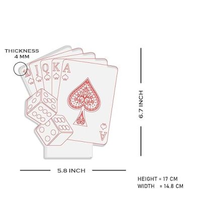 Playing Card 3D Illusion Night Lamp with Warm White Light  Gaming Room Decor Light  Bedside Desk Table Lamp