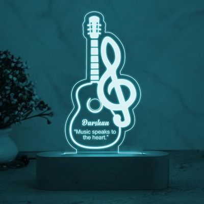 3D Illusion Personalized Guitar Night Lamp with Multicolored Light  Customized with Name  Gift for Music Lover  Birthday Gift for Friends  Kids Room Lamp