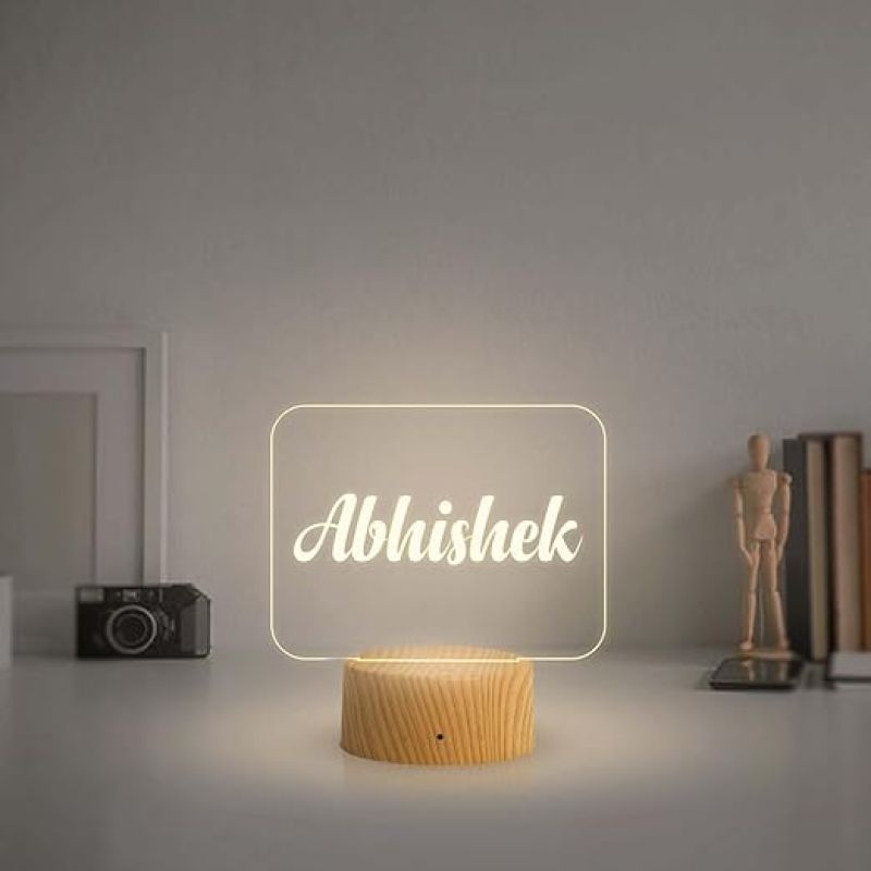 Personalized Name Led Lamp with Warm White Color  Birthday Gift for Friends  Gift for Loveable Person  Gift for Husband Wife