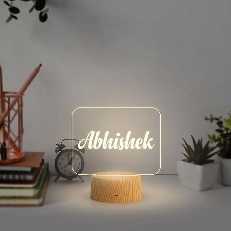 Personalized Name Led Lamp with Warm White Color  Birthday Gift for Friends  Gift for Loveable Person  Gift for Husband Wife