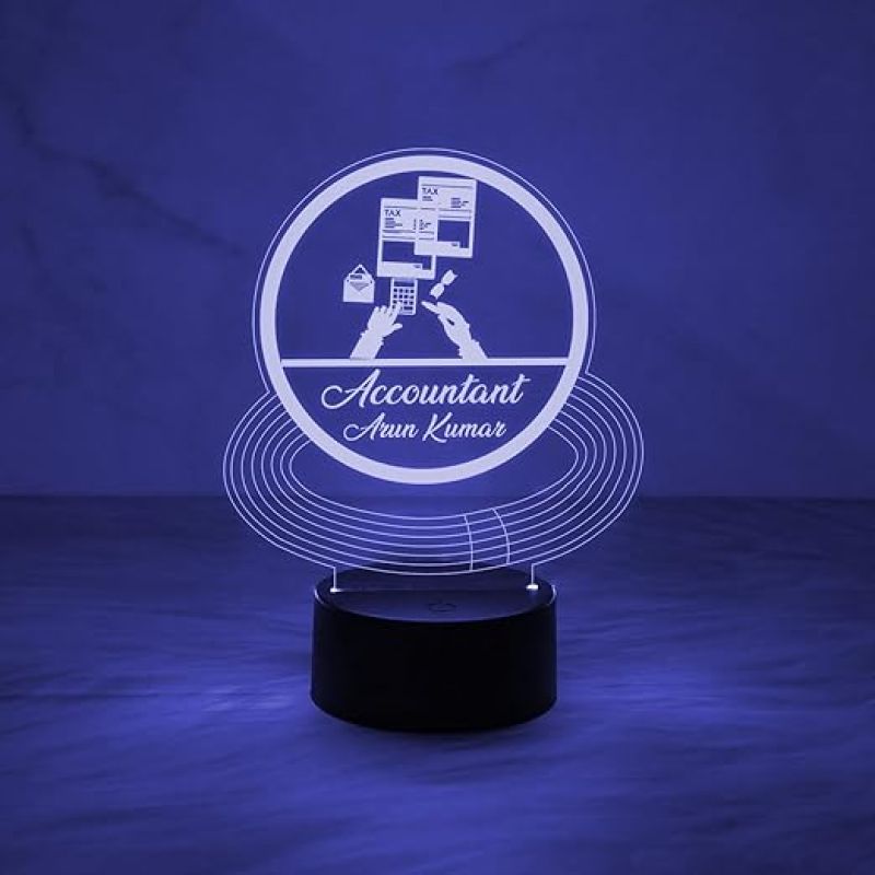 Personalized Accountant LED Table Lamp with Automatic Color Change Light  Birthday Thankyou Gifts for Company Accountant Men Women