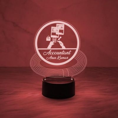 Personalized Accountant LED Table Lamp with Automatic Color Change Light  Birthday Thankyou Gifts for Company Accountant Men Women