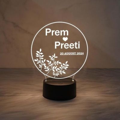 Personalized Couple Name Lamp  Customized with Name  Warm White Light  Gift for Anniversary Birthday Valentine Day