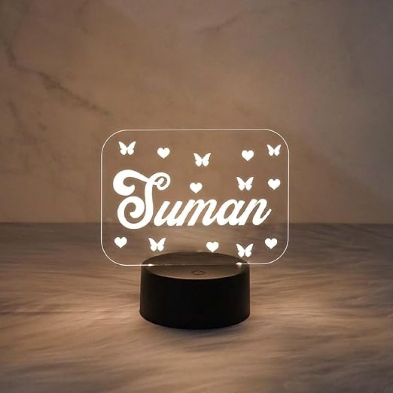 Personalized Name Led Lamp Gift for Loveable Person Customized Name Lamp for Couple Gift Anniversary, Wedding, Valentine Day  Warm White Light