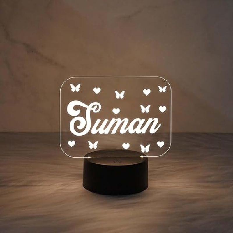 Personalized Name Led Lamp Gift for Loveable Person Customized Name Lamp for Couple Gift Anniversary, Wedding, Valentine Day  Warm White Light