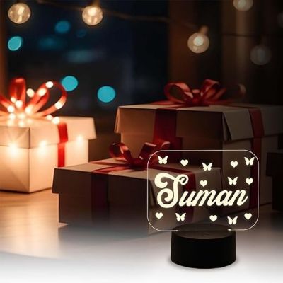 Personalized Name Led Lamp Gift for Loveable Person Customized Name Lamp for Couple Gift Anniversary, Wedding, Valentine Day  Warm White Light