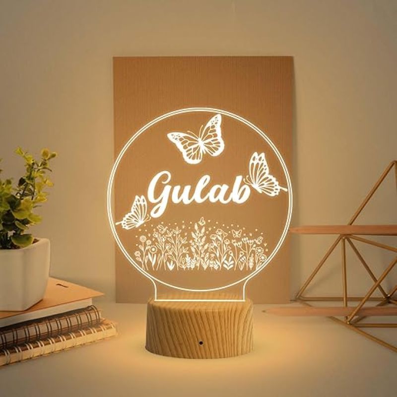 Personalized Name Lamp  Customized Gifts for Men Women Husband Wife Girlfriend Boyfriend  Lamp with Name  Warm White Light