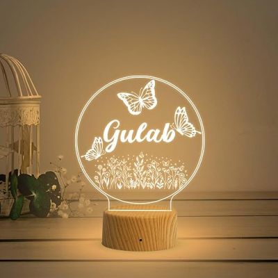 Personalized Name Lamp  Customized Gifts for Men Women Husband Wife Girlfriend Boyfriend  Lamp with Name  Warm White Light