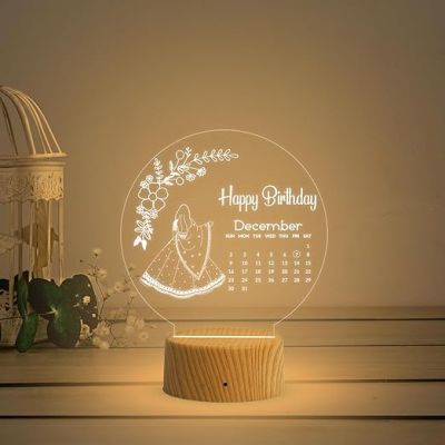 Personalized Happy Birthday Night Lamp with Warm White Light   Birthday Gift for Bestie  Customized Birthday Gift for Friends