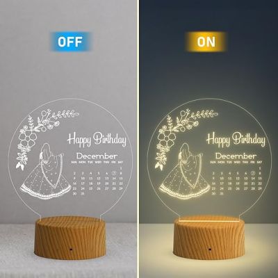 Personalized Happy Birthday Night Lamp with Warm White Light   Birthday Gift for Bestie  Customized Birthday Gift for Friends